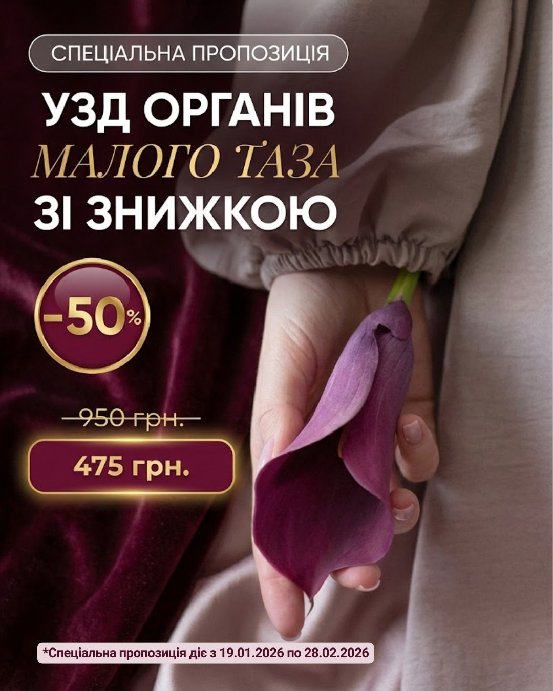 УЗД органів малого таза зі знижкою 50% в МЦ Медична династія